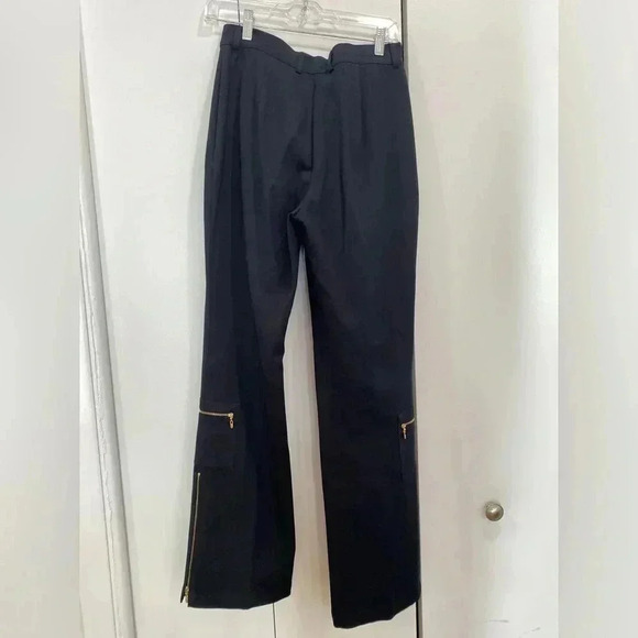St.John Sport by Marie Gray Black Utility Pants with Gold Zippers Sz 6 - Picture 6 of 10